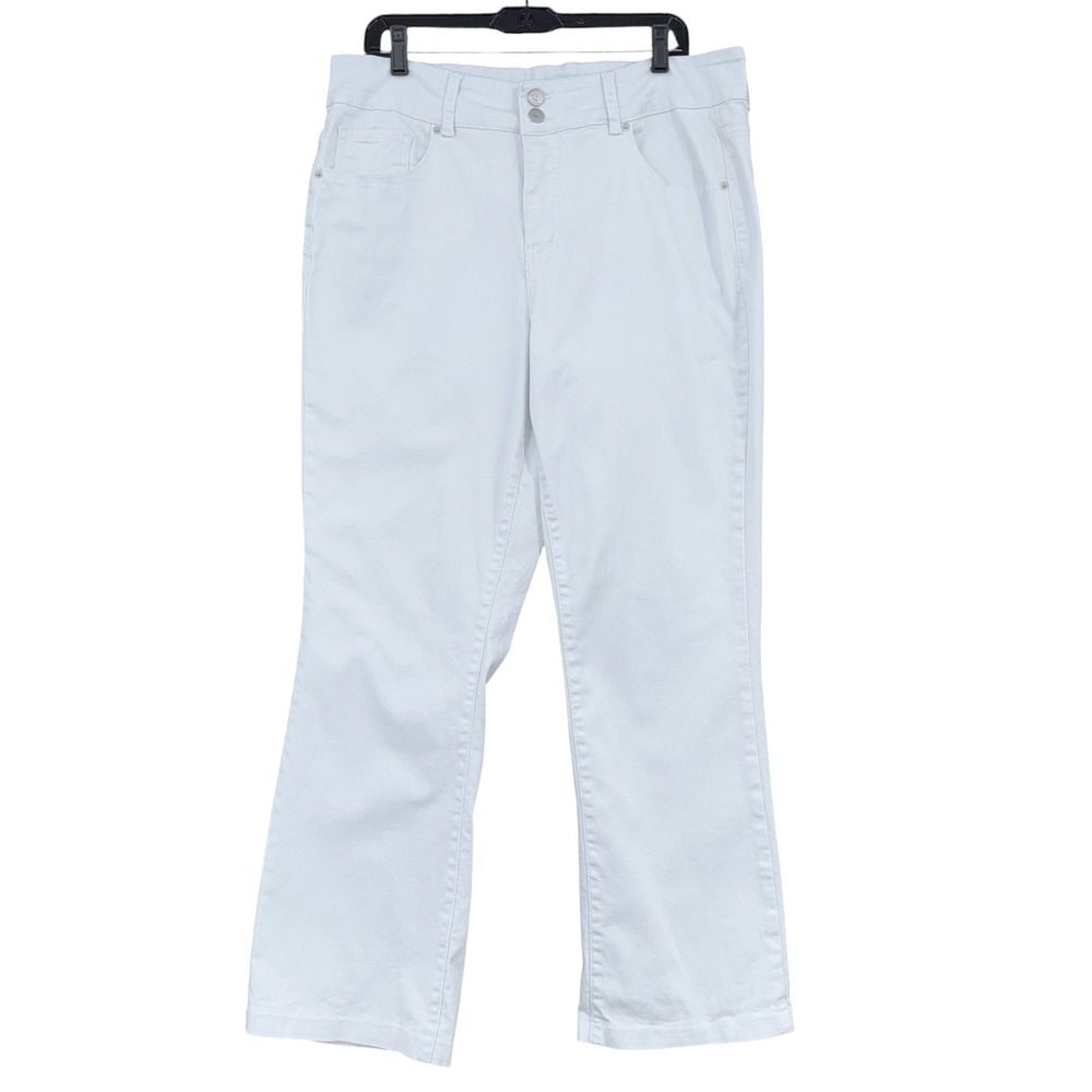 BLEU Straight Leg Women 18W Cotton Spandex White‎ Pants BLC1500